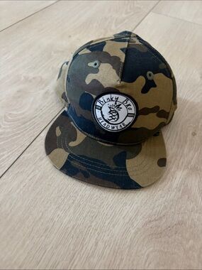 Binky Bro Kids Camo Snapback Hat - Olive & Black